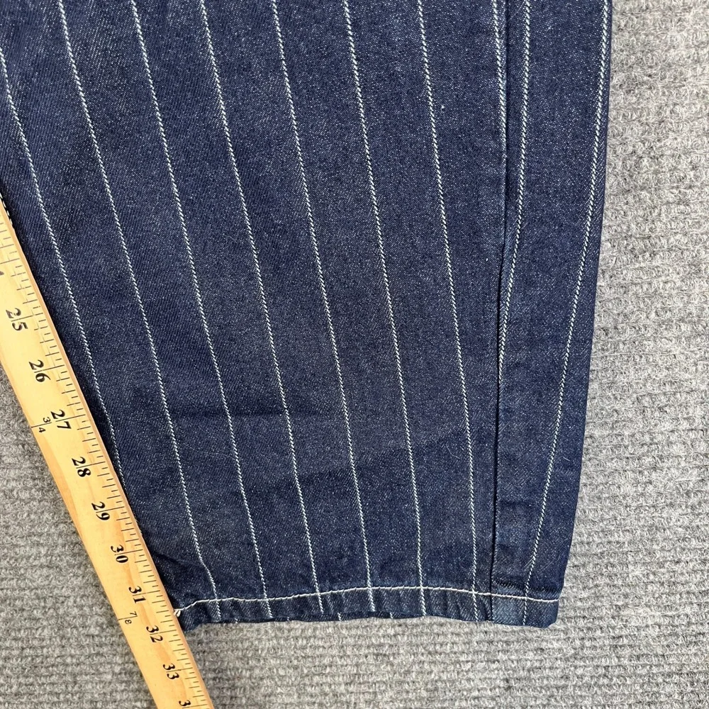 BDG Urban Outfitters Pinstripe Wide Barrel Leg Railroad Jeans Womens 25W 32L